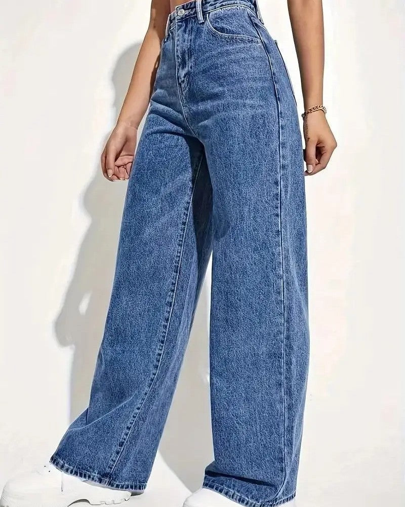 Lunelle Relaxed High-Rise Wide-Leg Jeans