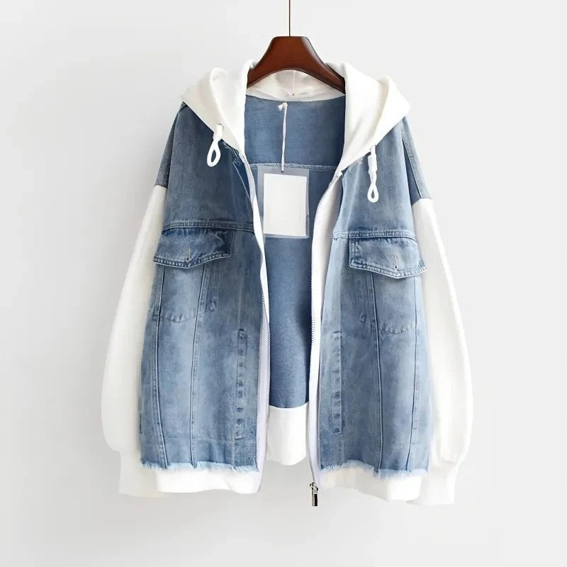 Lunelle Relaxed Hooded Denim Jacket