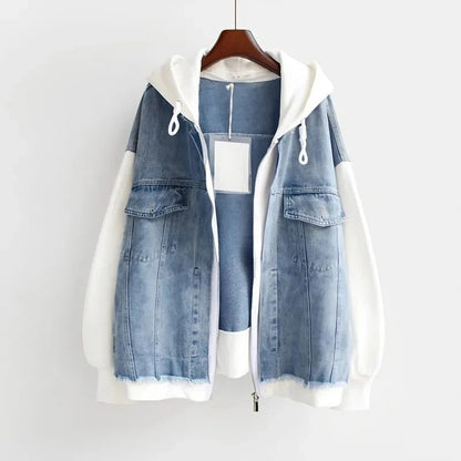 Lunelle Relaxed Hooded Denim Jacket