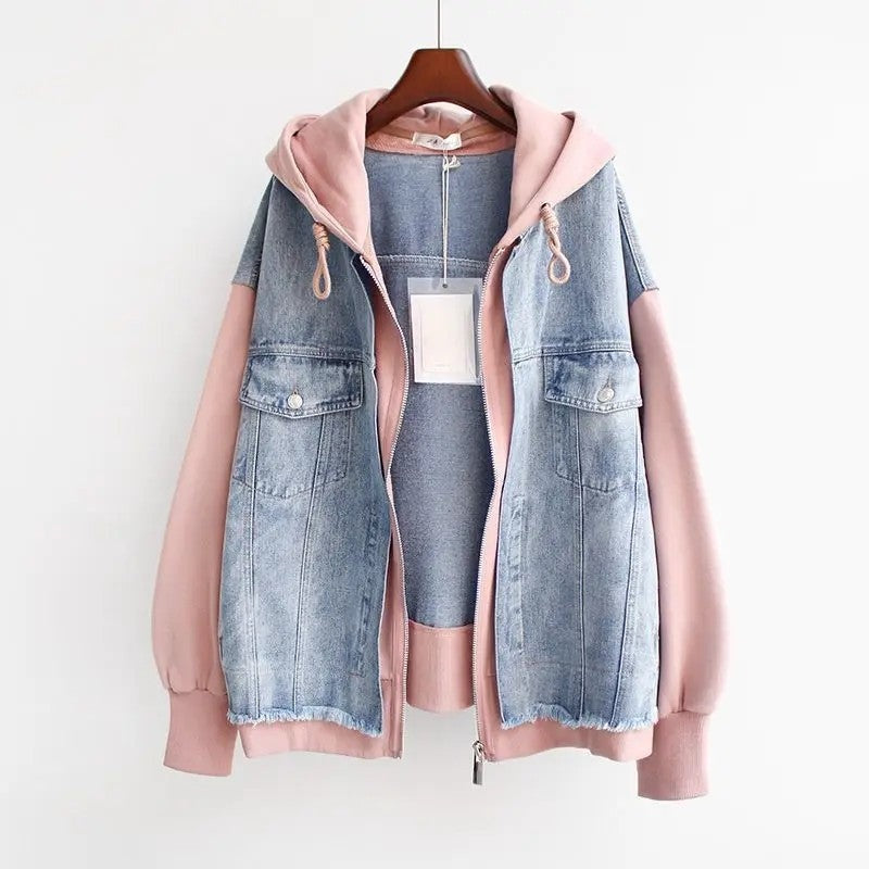 Lunelle Relaxed Hooded Denim Jacket