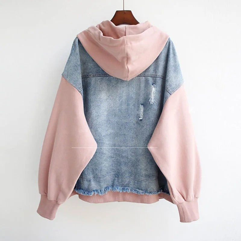 Lunelle Relaxed Hooded Denim Jacket