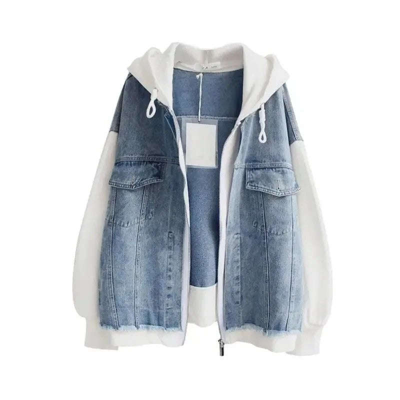 Lunelle Relaxed Hooded Denim Jacket