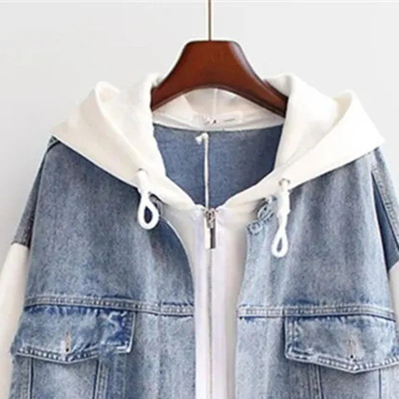 Lunelle Relaxed Hooded Denim Jacket