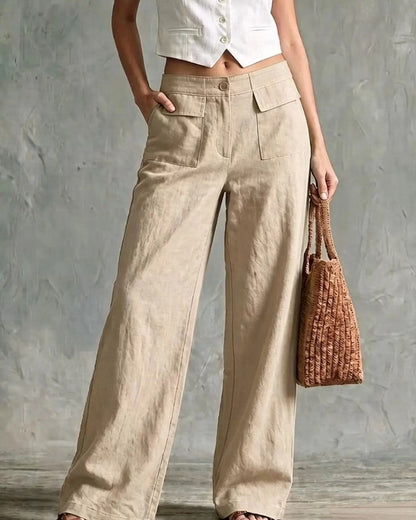 Lunelle Relaxed Wide-Leg Utility Pants
