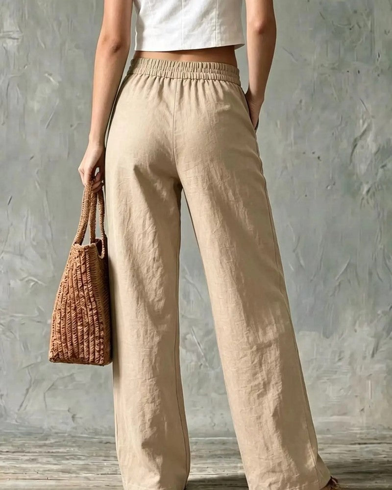 Lunelle Relaxed Wide-Leg Utility Pants