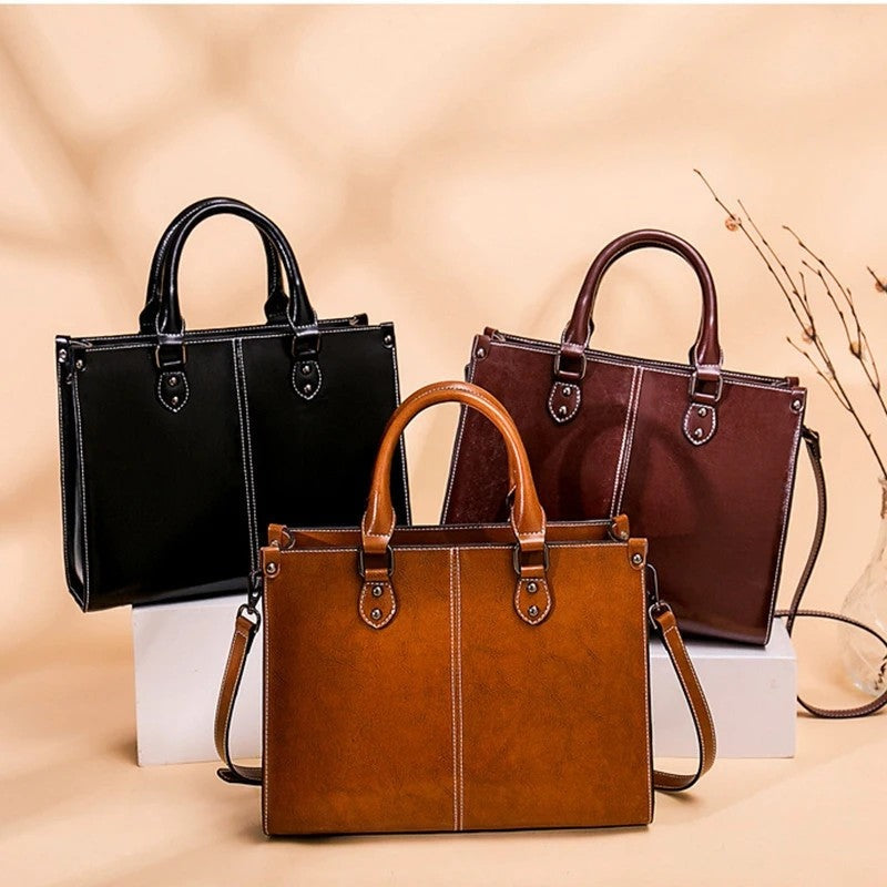 Lunelle Structured Top Handle Tote Bag