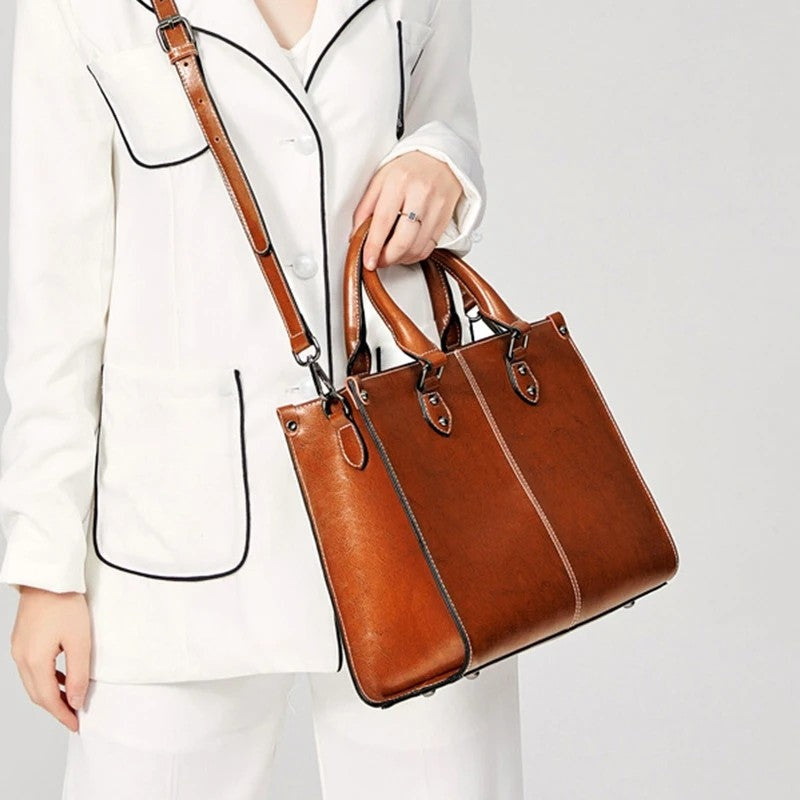 Lunelle Structured Top Handle Tote Bag