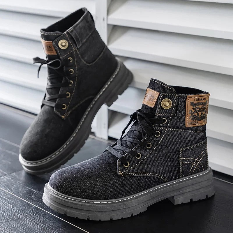 Lunera Relaxed Denim Lace-Up Boots