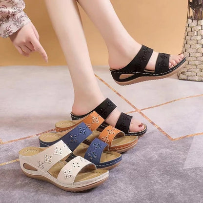 Lunira Embroidered Comfort Slide Sandals