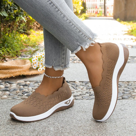 Lurena Scalloped Knit Slip-On Sneakers