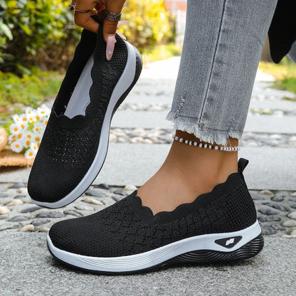 Lurena Scalloped Knit Slip-On Sneakers