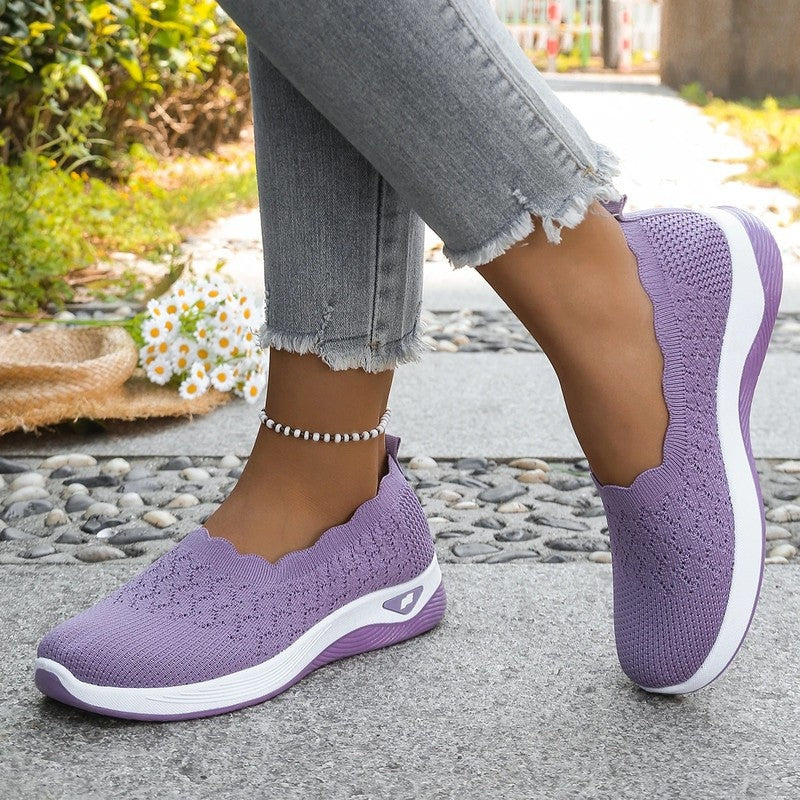 Lurena Scalloped Knit Slip-On Sneakers