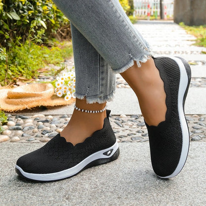 Lurena Scalloped Knit Slip-On Sneakers