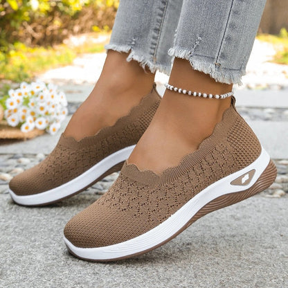 Lurena Scalloped Knit Slip-On Sneakers