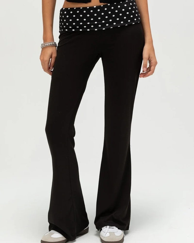 Marbelle Foldover Waist Flared Yoga Pants