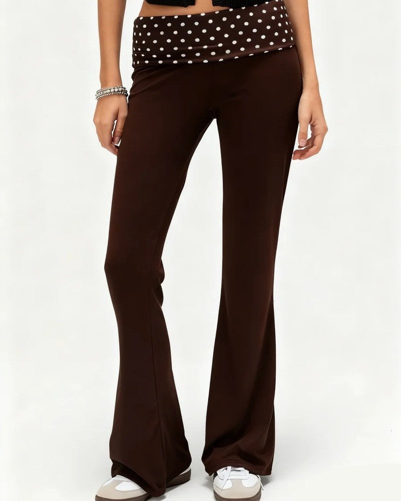 Marbelle Foldover Waist Flared Yoga Pants