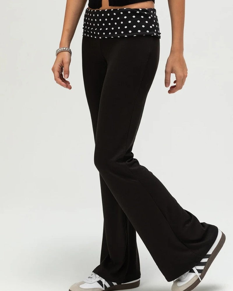 Marbelle Foldover Waist Flared Yoga Pants