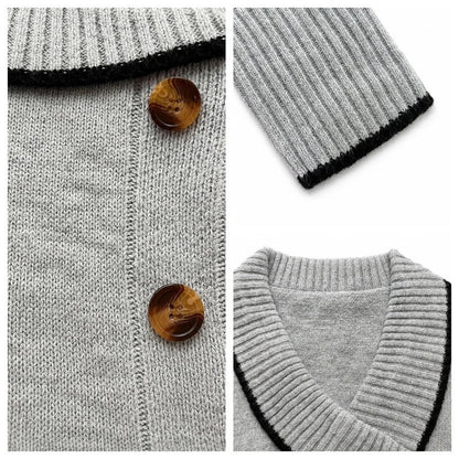 Maren Ribbed Trim Wrap Sweater