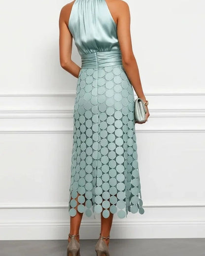 Marenza Halter Satin Midi Dress