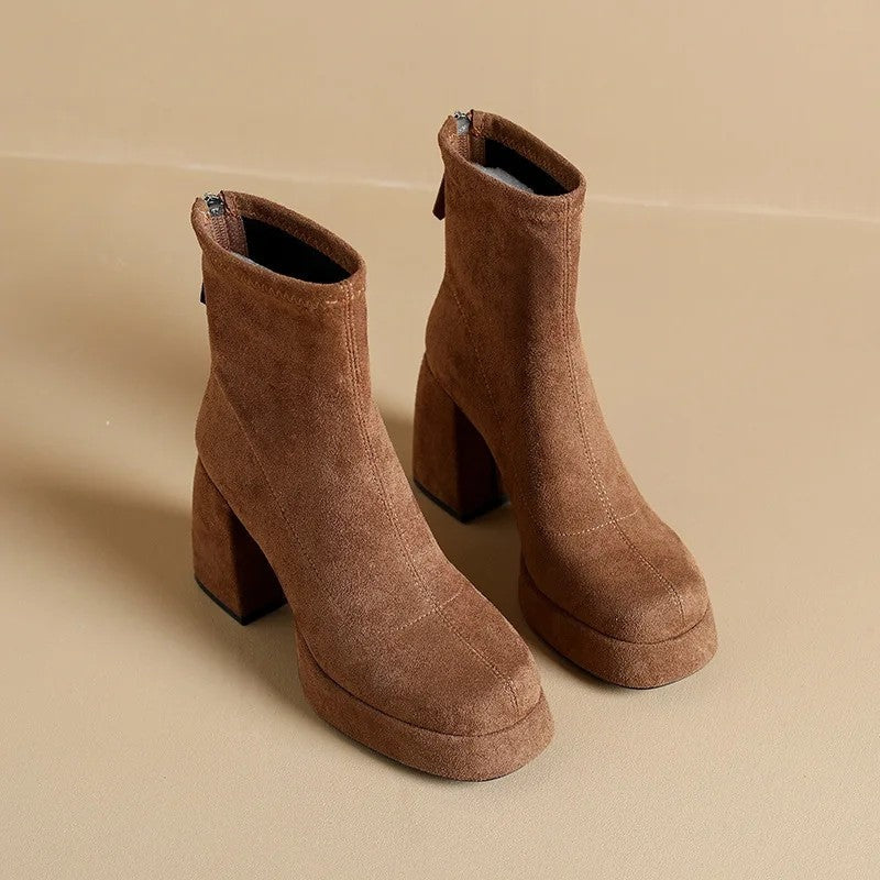 Margaret Block Heel Platform Ankle Boots
