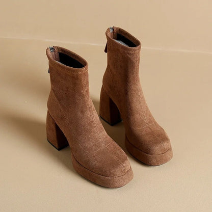 Margaret Block Heel Platform Ankle Boots