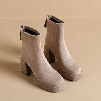 Margaret Block Heel Platform Ankle Boots