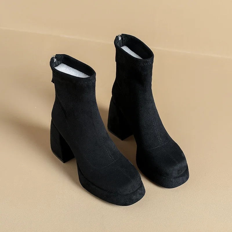 Margaret Block Heel Platform Ankle Boots