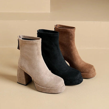 Margaret Block Heel Platform Ankle Boots