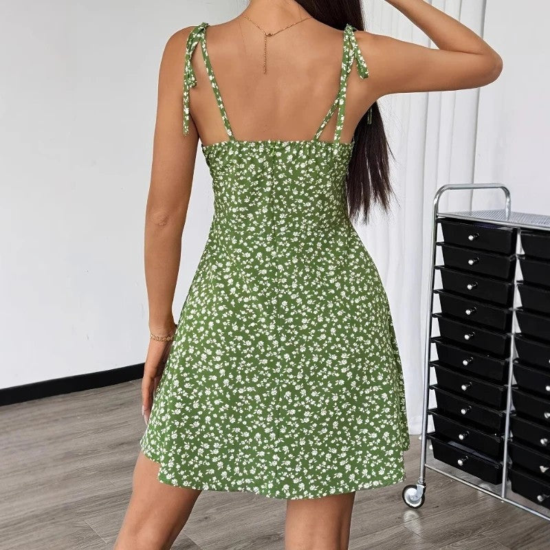 Mariel Ruched Tie-Strap Floral Sundress