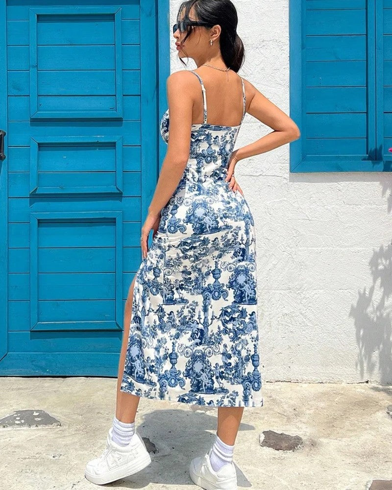 Mariela Floral Ruched Midi Dress