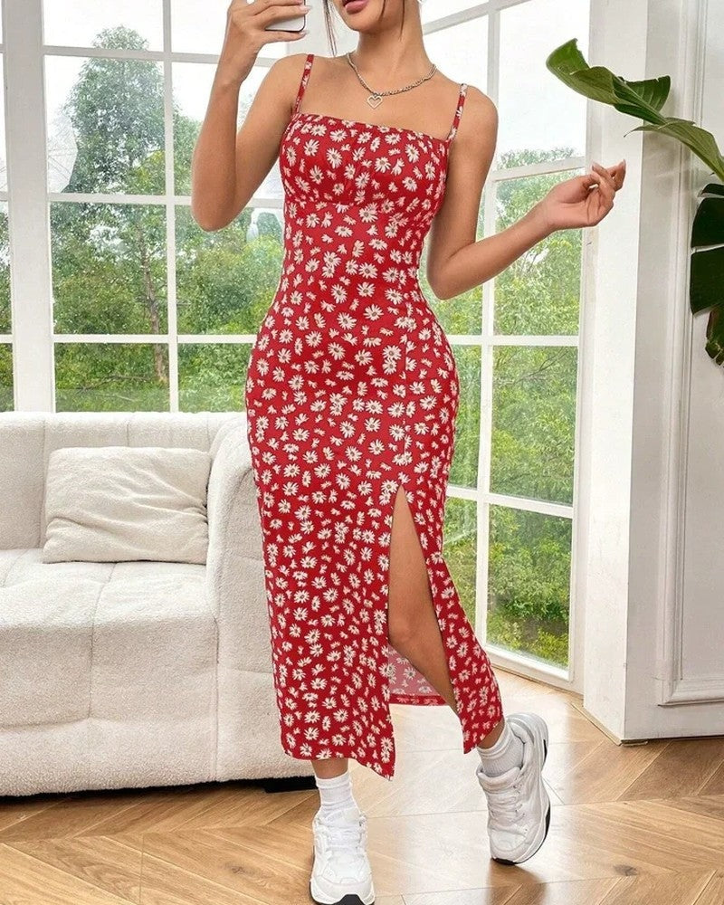 Mariela Floral Ruched Midi Dress