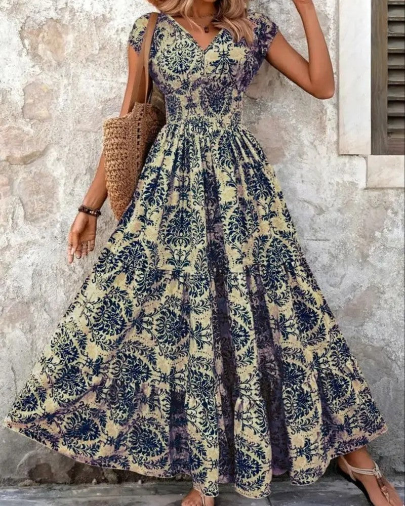 Marielle Boho Floral Tiered Maxi Dress