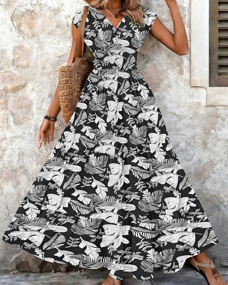 Marielle Boho Floral Tiered Maxi Dress