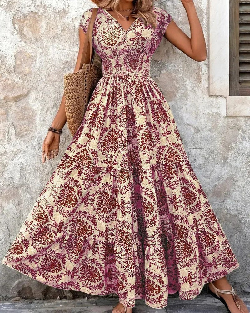 Marielle Boho Floral Tiered Maxi Dress