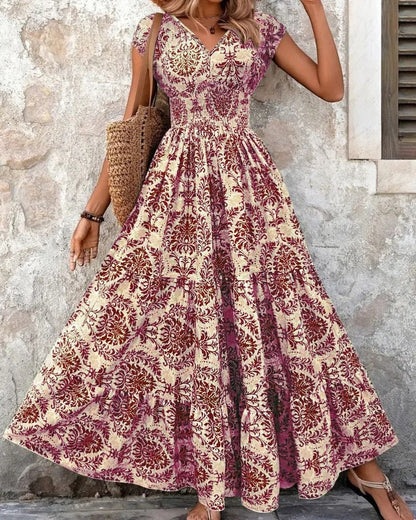 Marielle Boho Floral Tiered Maxi Dress
