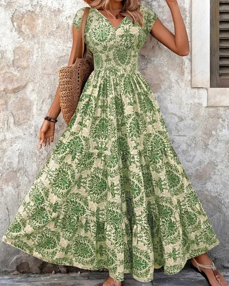 Marielle Boho Floral Tiered Maxi Dress