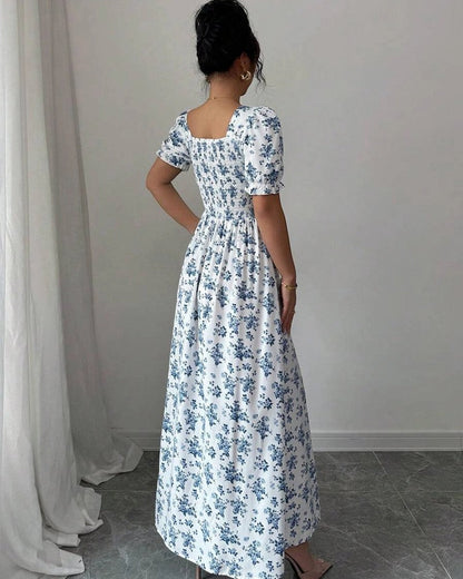 Maya Floral Puff Sleeve Maxi Dress