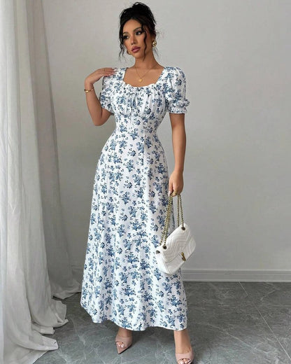 Maya Floral Puff Sleeve Maxi Dress