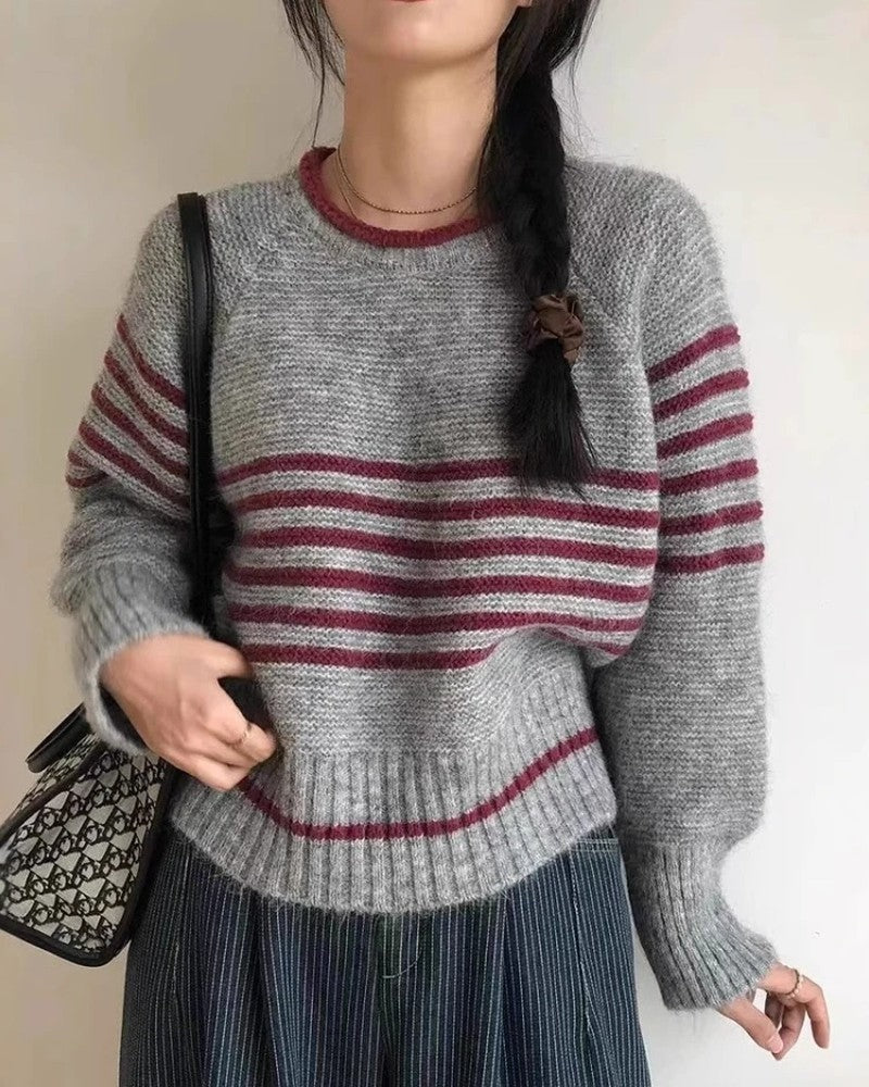 Merivo Relaxed Stripe Knit Sweater
