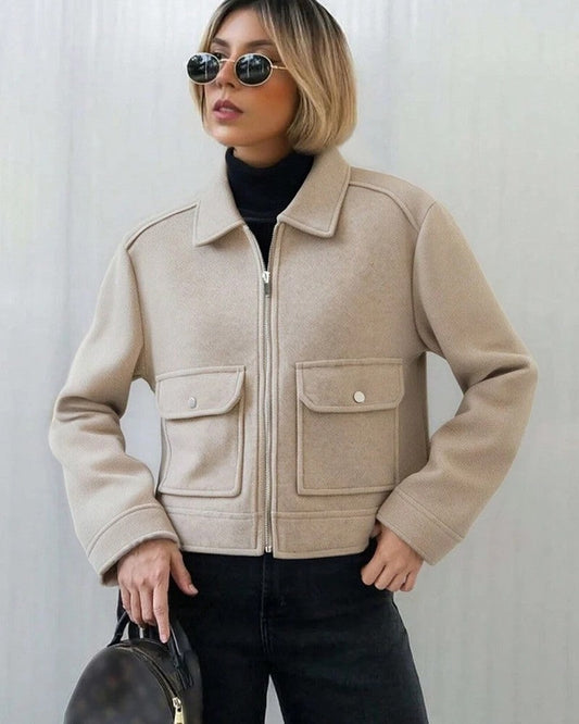 Mirelle Cropped Utility Zip Jacket