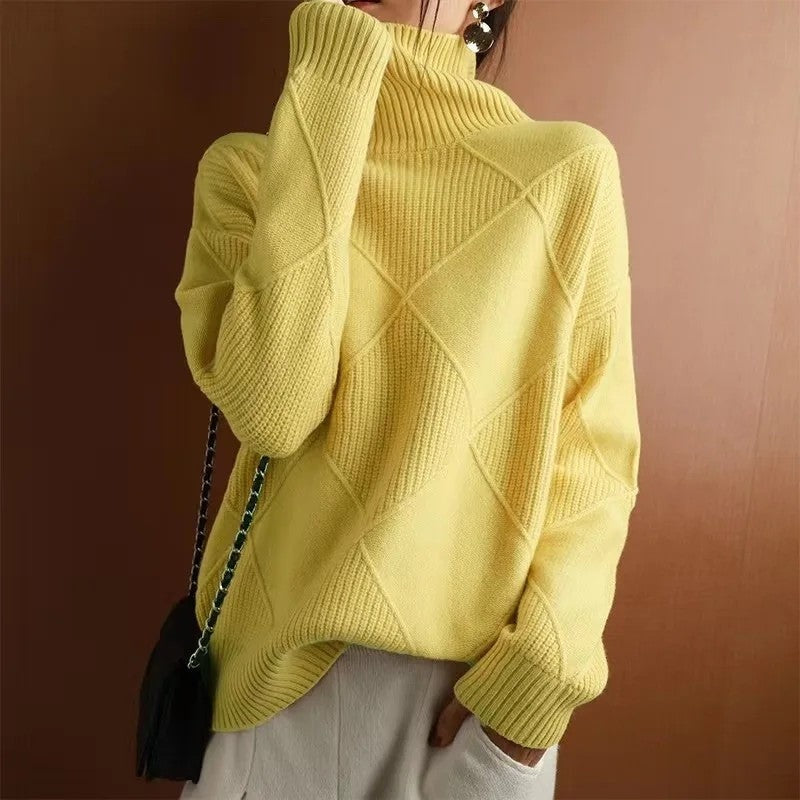 Mirelle Diamond Knit Mock Neck Sweater