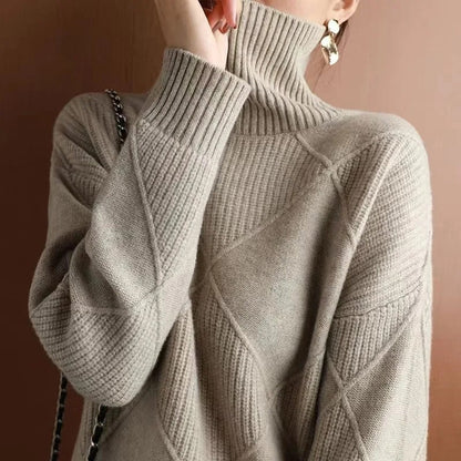 Mirelle Diamond Knit Mock Neck Sweater