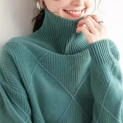Mirelle Diamond Knit Mock Neck Sweater