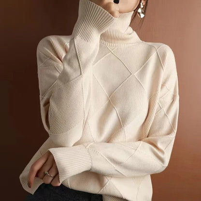 Mirelle Diamond Knit Mock Neck Sweater