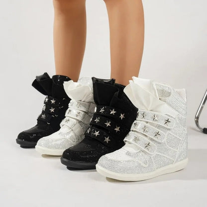Mona Star Strap Wedge High-Top Sneakers