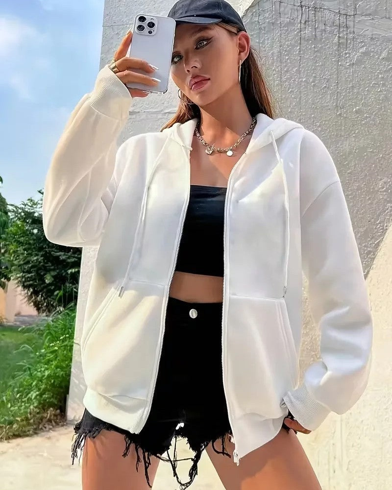 Monica Relaxed Zip Hoodie Jacket
