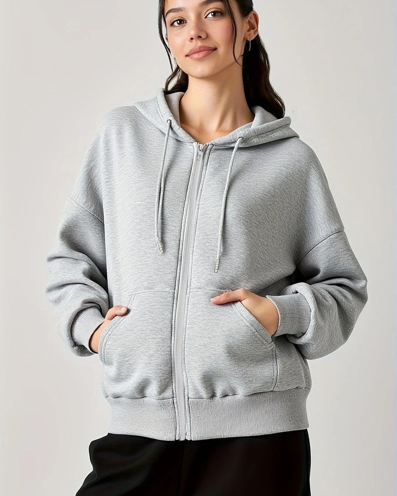Monica Relaxed Zip Hoodie Jacket
