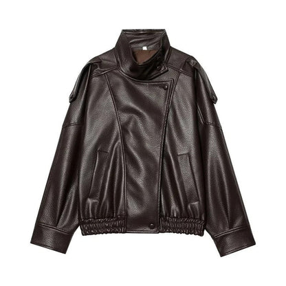 Nerine Relaxed Faux Leather Moto Jacket