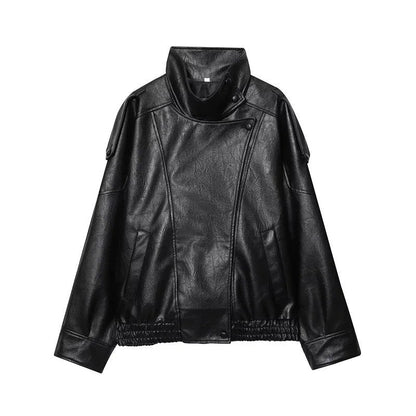 Nerine Relaxed Faux Leather Moto Jacket
