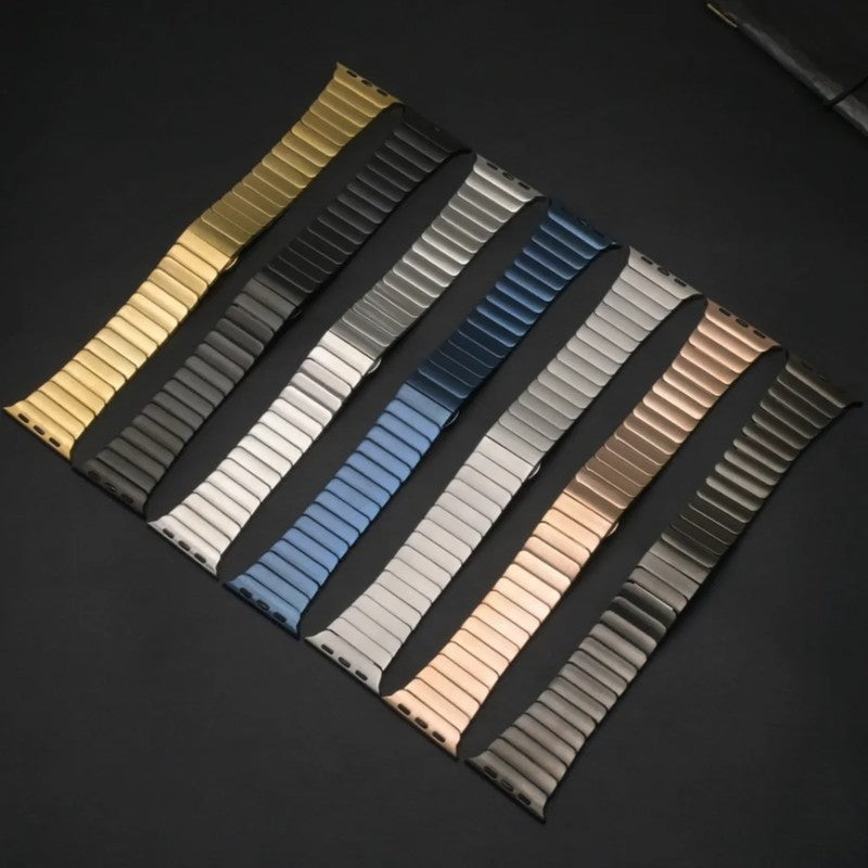 Nolvik Brushed Stainless Link Watch Band